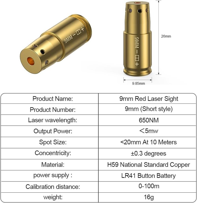 VANTARA Bore Sighting Laser 9mm/223/5.56/243/308Win Red Laser Bore Sight Boresighter with Batteries - Image 5